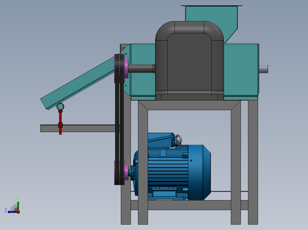 三辊铣床右视图