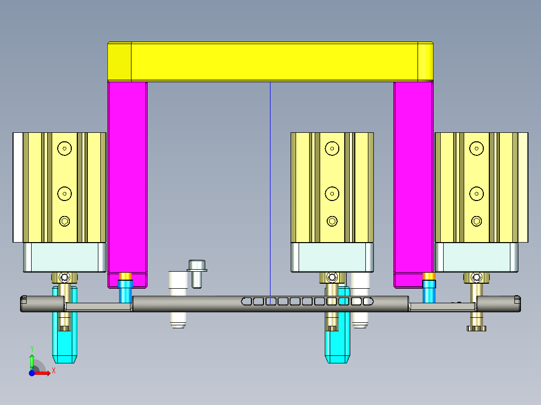 THINKPAD电脑键盘壳加工长边侧孔程序模型前视图