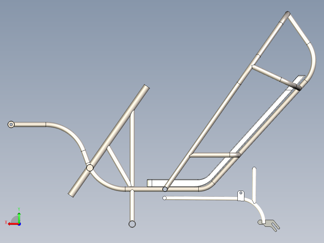 B3003940-躺汽自行车后视图