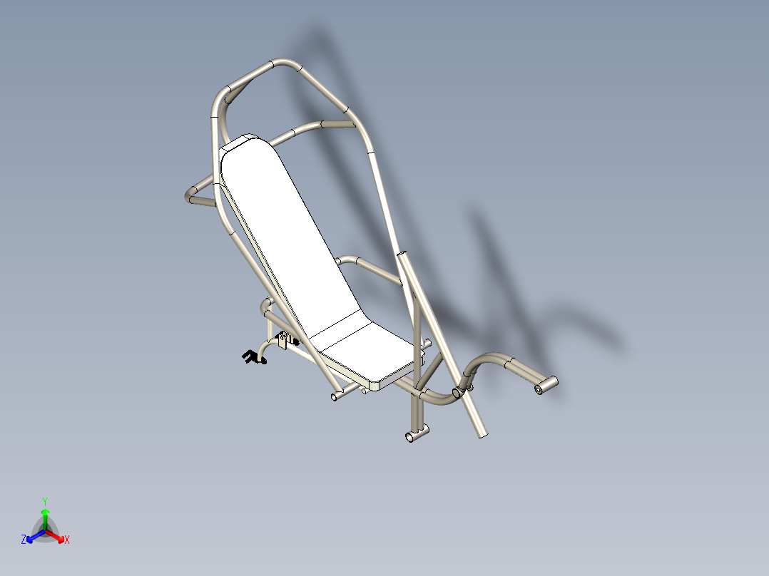 B3003940-躺汽自行车正等轴测图