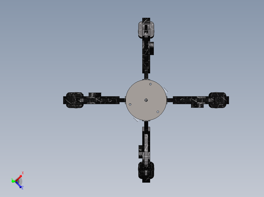 柔性机械手3D设计三维SW模型俯视图
