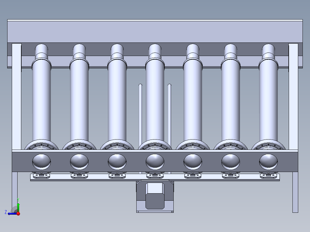 真空管太阳能右视图