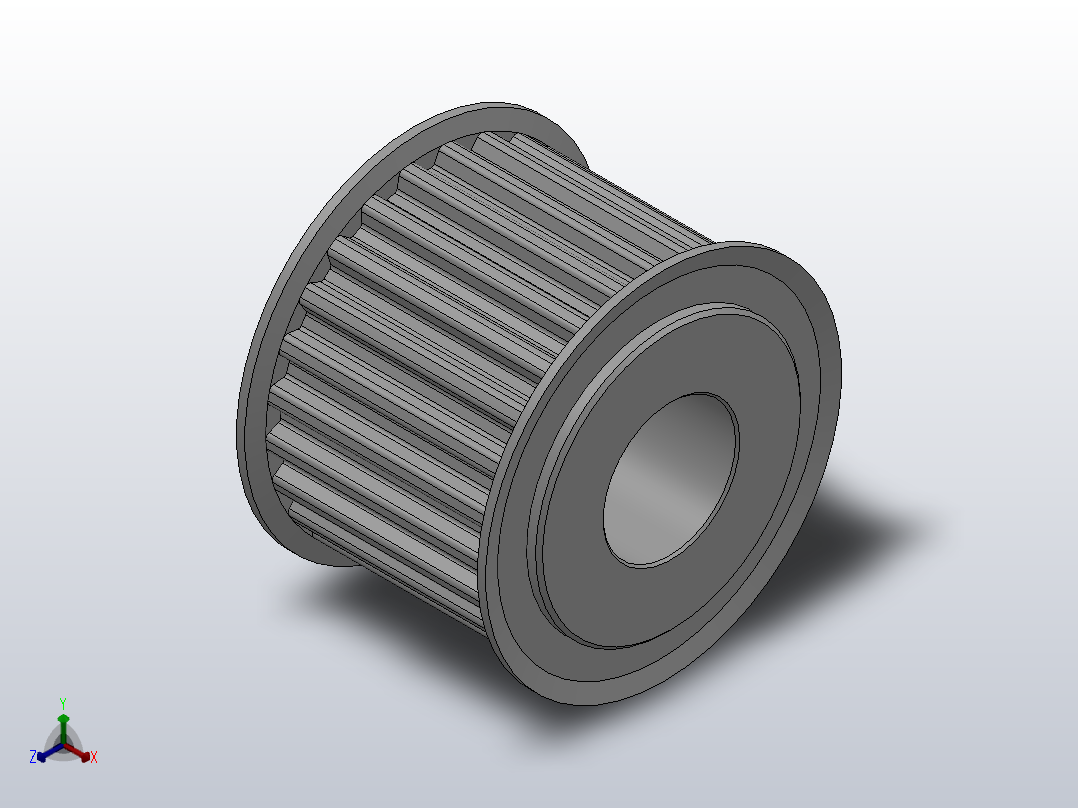 标准型梯形齿同步带轮T5型_ST5HC-25-25-dc16-A正等轴测图
