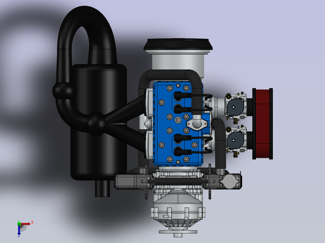 L4直列四缸发动机外观 sw18俯视图