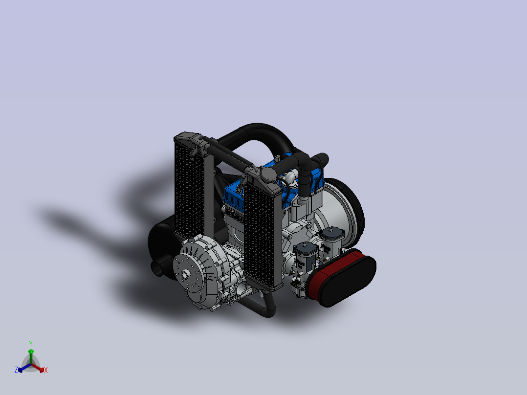 L4直列四缸发动机外观 sw18正等轴测图