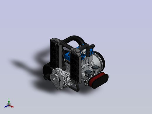 L4直列四缸发动机外观 sw18正等轴测缩略图