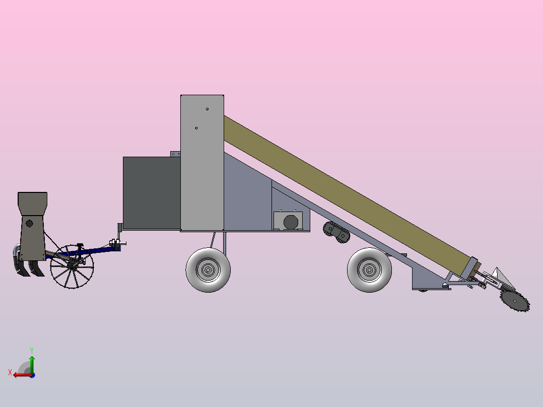 大葱收获机后视图