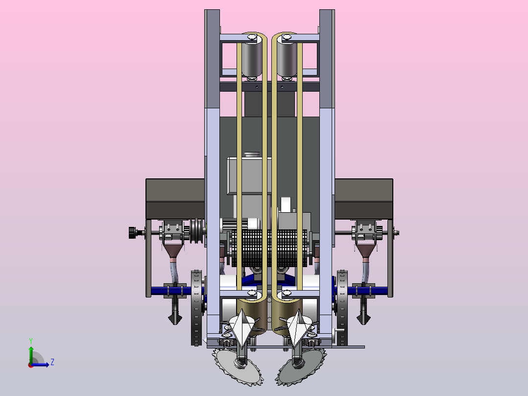 大葱收获机左视图