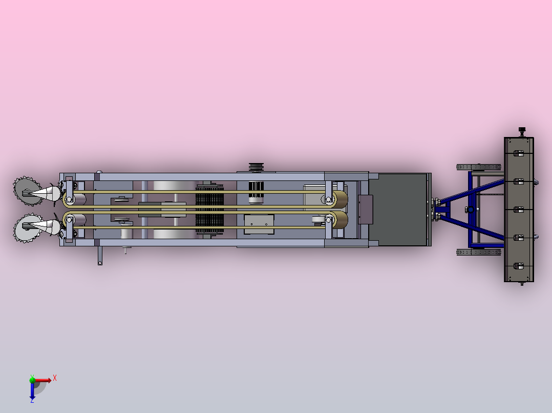 大葱收获机俯视图
