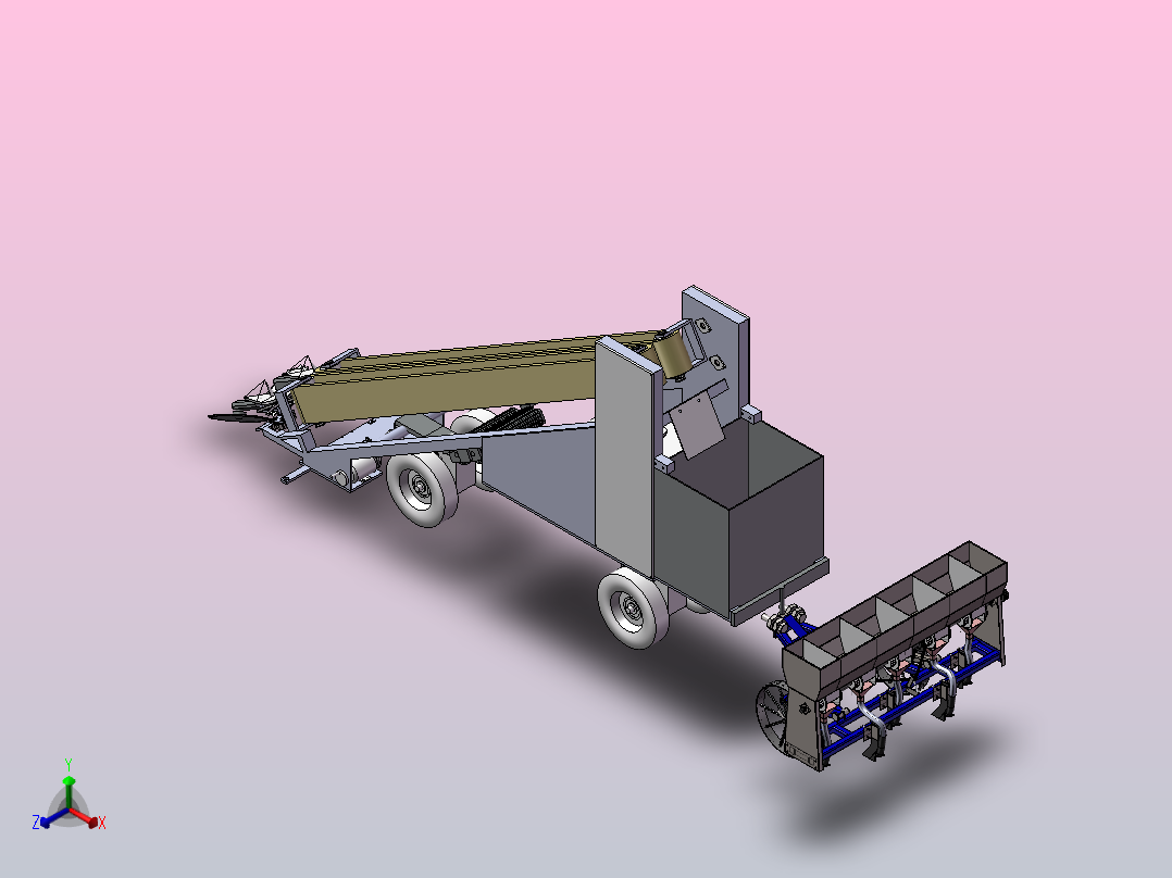 大葱收获机正等轴测图