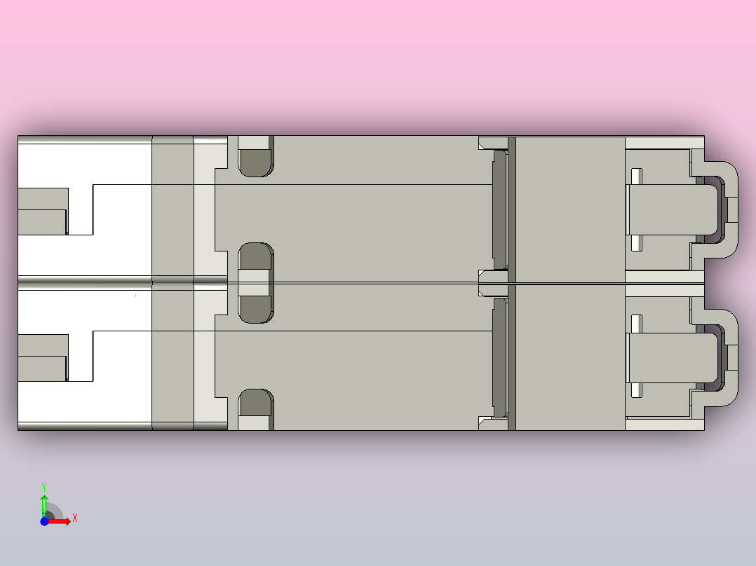 NB1-63H 2P小型断路器三维模型202010前视图