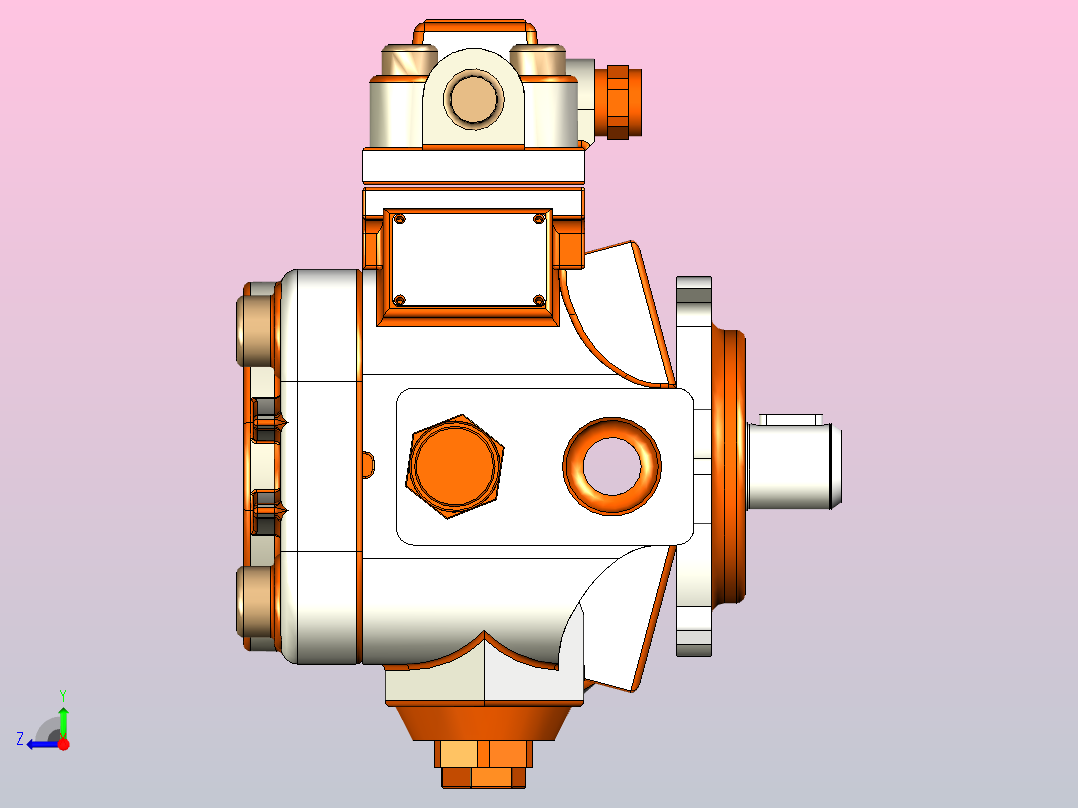 带液压补偿器的高压正排量叶片泵右视图