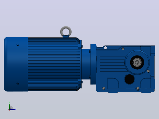 K47底脚轴伸式安装螺旋锥齿轮减速机K47-Y3-4P-12.19-M1-0°-A+B左视缩略图