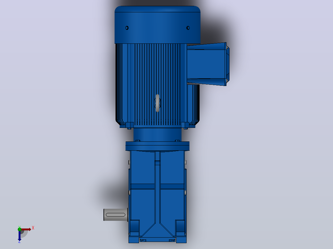 K47底脚轴伸式安装螺旋锥齿轮减速机K47-Y3-4P-12.19-M1-0°-A+B俯视图