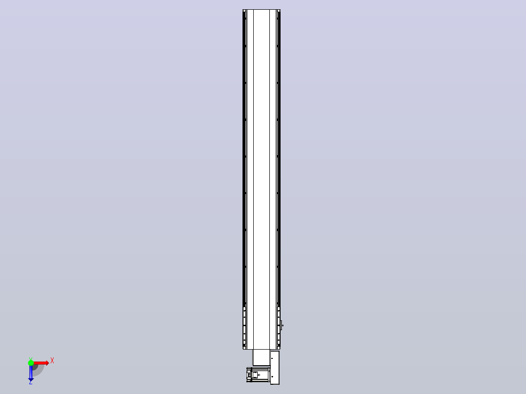 皮带直线轴半封闭可选导轨TPA-HNB-202D-140-L1500-MR-C-P75-N3俯视图