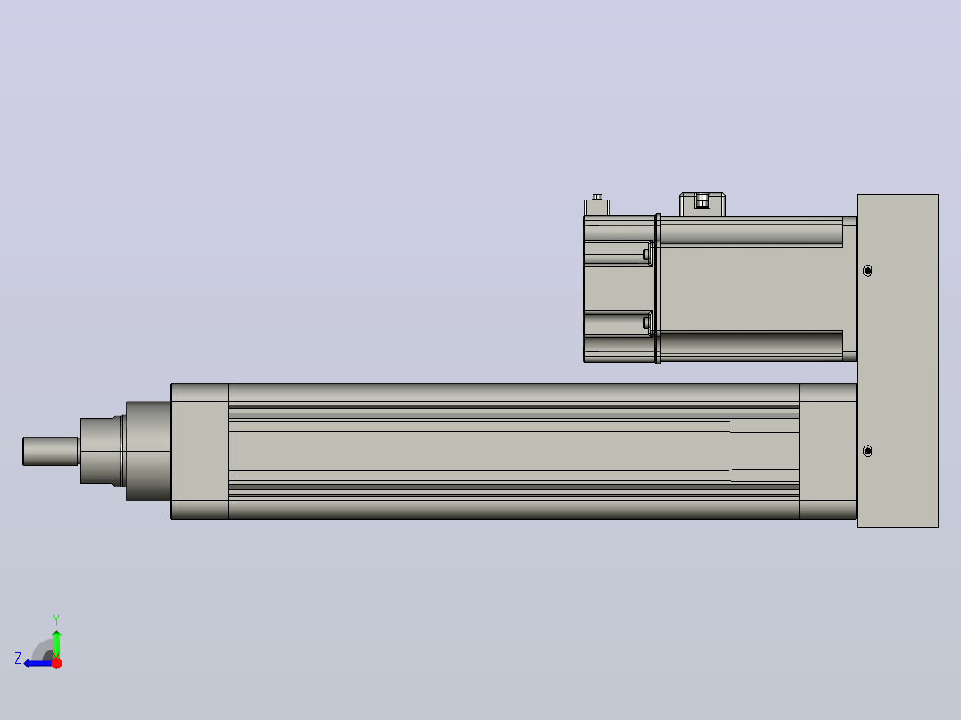 MTE63-200-P10-P-M750W-I-S3 MTE63电动缸 最大负载300kg 最大推力2560N 750W电机间接安装右视图