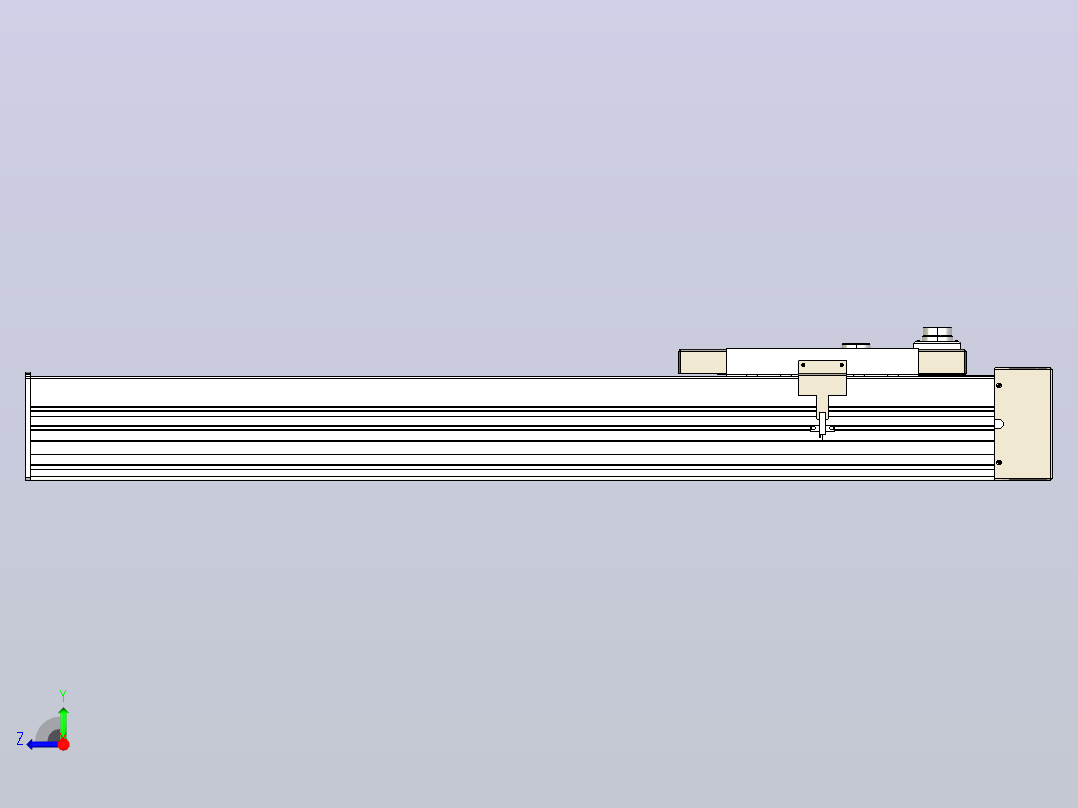 滚珠丝杠直线轴带导轨全封闭TPA-HCR-220D-3210C-L650-MR-C-P1K-N3右视图