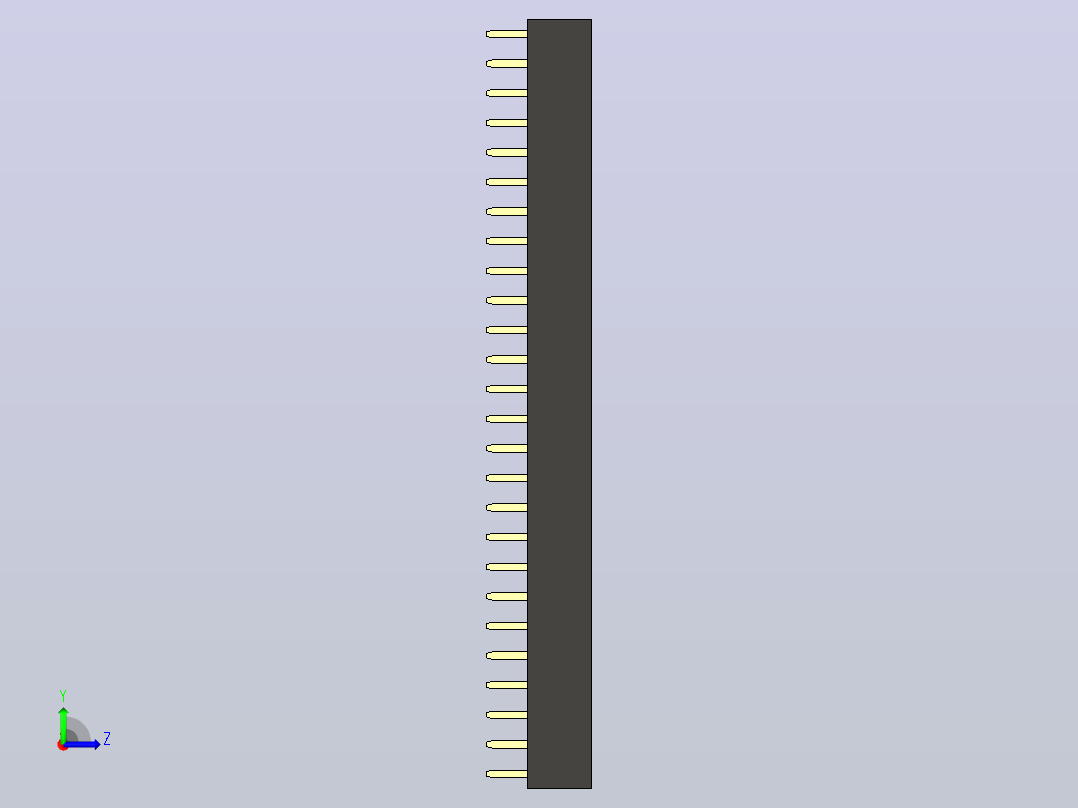 母针头Female_Header_1x26_P2.0_H4.3_straight.step左视图