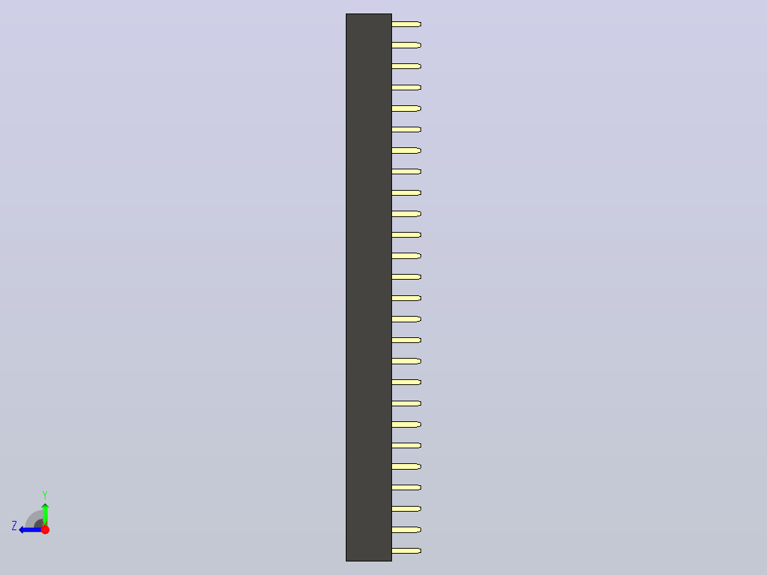 母针头Female_Header_1x26_P2.0_H4.3_straight.step右视图