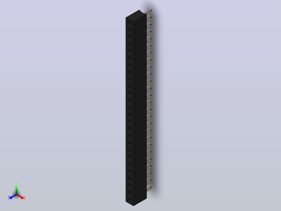 母针头Female_Header_1x26_P2.0_H4.3_straight.step正等轴测图