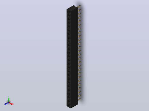 母针头Female_Header_1x26_P2.0_H4.3_straight.step正等轴测缩略图