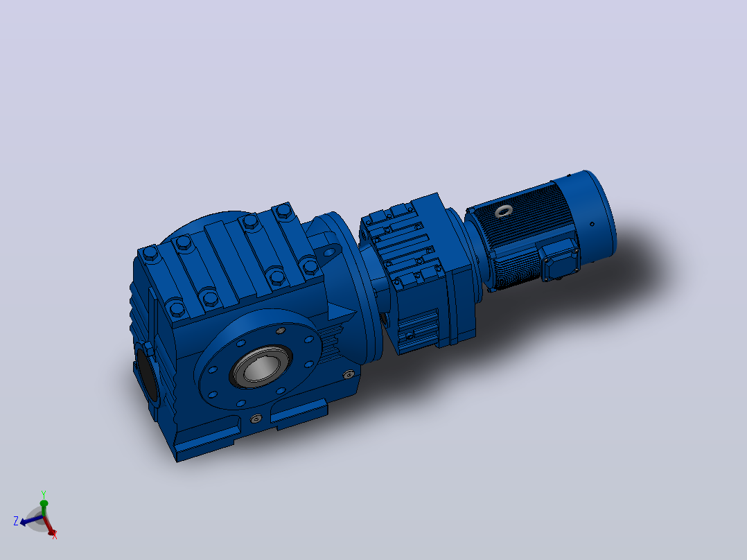 SA87R57组合式斜齿-蜗轮蜗杆减速机SA87R57-Y0.37-4P-1631-M1-0°-A主视图