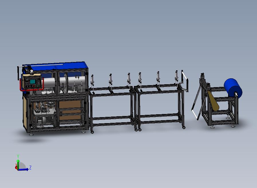 圆筒自动化生产线非标定制圆筒机3D图纸 