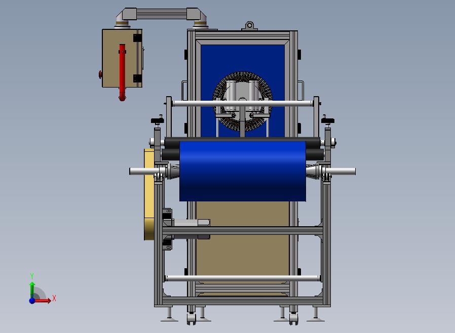 圆筒自动化生产线非标定制圆筒机3D图纸 前视图