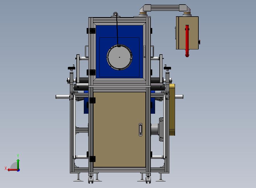 圆筒自动化生产线非标定制圆筒机3D图纸 后视图