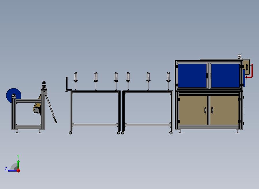 圆筒自动化生产线非标定制圆筒机3D图纸 右视图