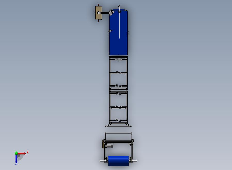 圆筒自动化生产线非标定制圆筒机3D图纸 俯视图