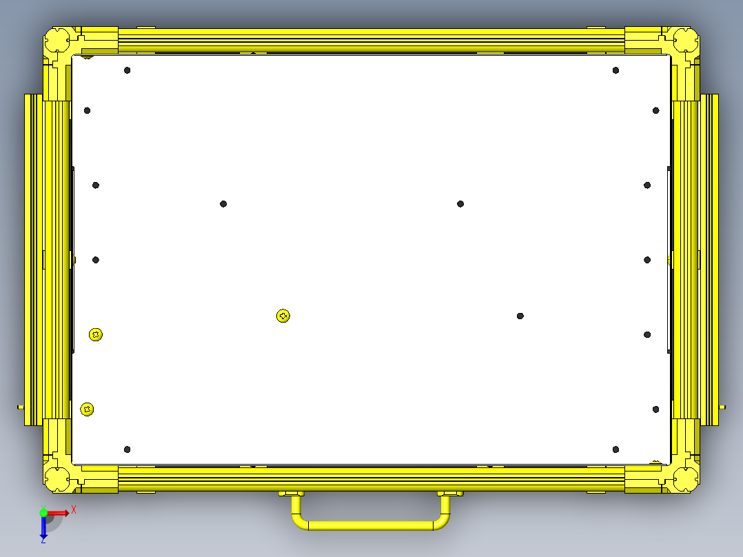 使用工厂型材的移动作业台俯视图