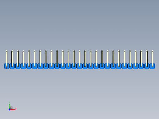 彩色公排针 100mil 2.54mm 系列-DS1022_blue_27p_100mil_TypeU_rev1.0前视缩略图