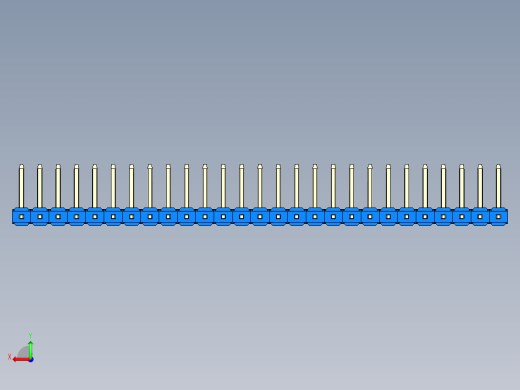彩色公排针 100mil 2.54mm 系列-DS1022_blue_27p_100mil_TypeU_rev1.0后视缩略图