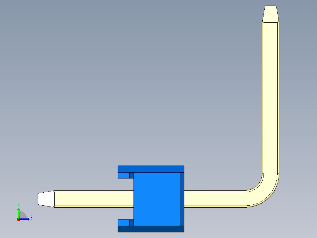 彩色公排针 100mil 2.54mm 系列-DS1022_blue_27p_100mil_TypeU_rev1.0左视图