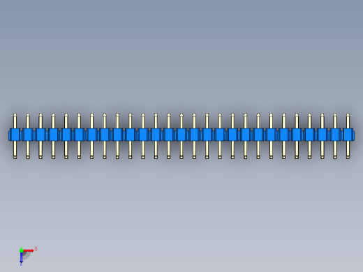 彩色公排针 100mil 2.54mm 系列-DS1022_blue_27p_100mil_TypeU_rev1.0俯视缩略图