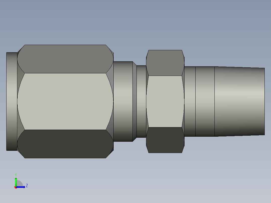卡套式工业通用硬管接头6_fbu-s左视图