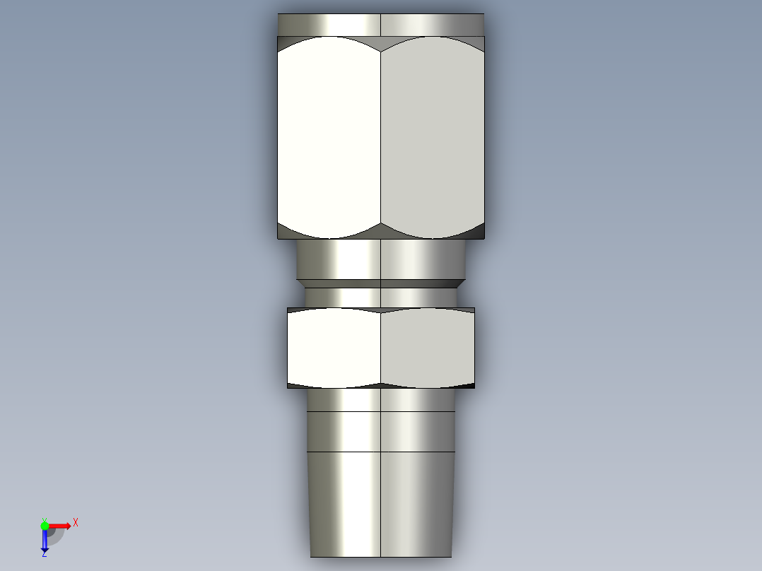 卡套式工业通用硬管接头6_fbu-s俯视图