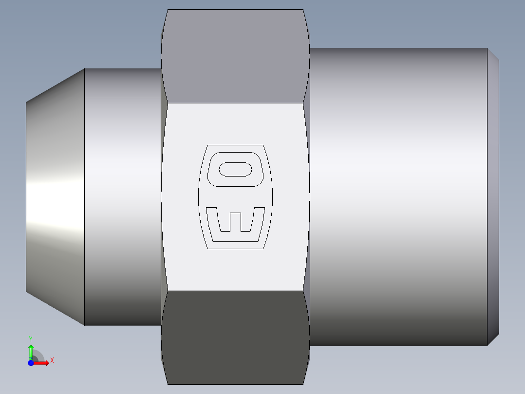 卡套式工业通用硬管接头EO_Weld_connector_AS14SX前视图