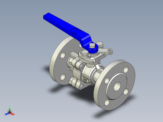 管道手动球阀-水管开关阀-手动阀门DN20铸钢球阀-1正等轴测缩略图