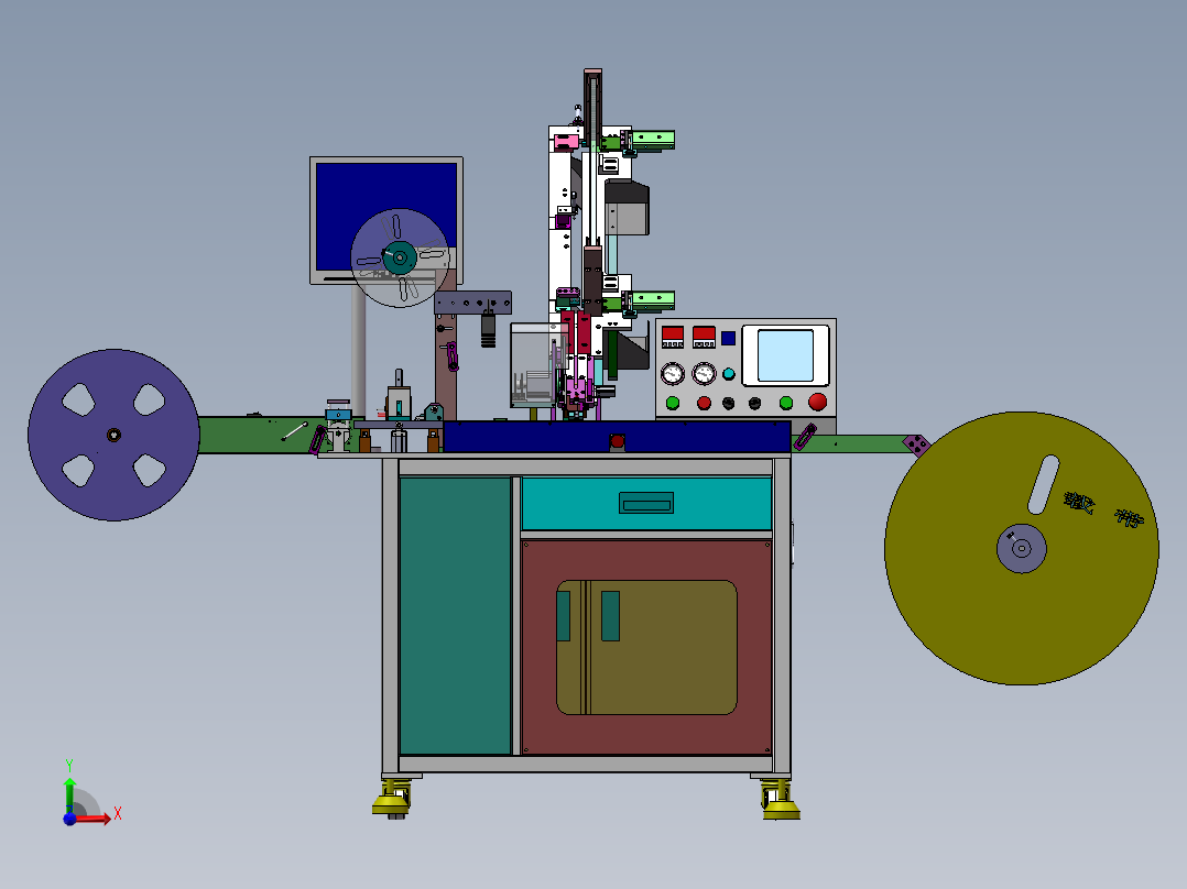 全自动SMD编带测试包装机前视图