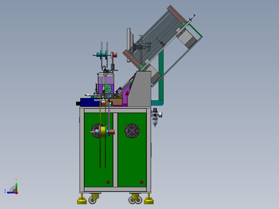 全自动SMD编带测试包装机右视图