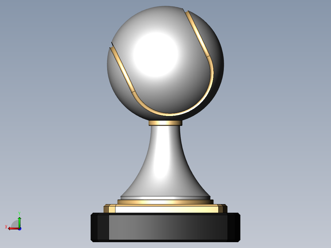 奖杯网球后视图