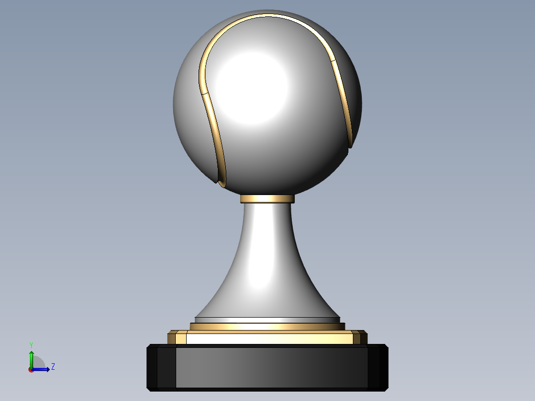 奖杯网球左视图