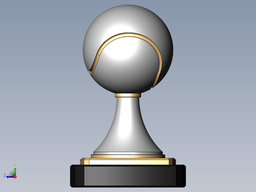 奖杯网球右视图