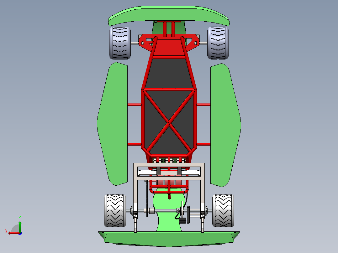 卡丁车模型后视图