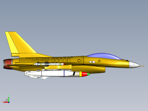 猎鹰F16战斗机模型图后视缩略图