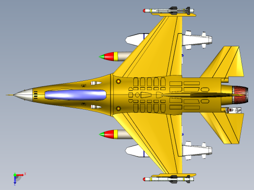 猎鹰F16战斗机模型图俯视缩略图