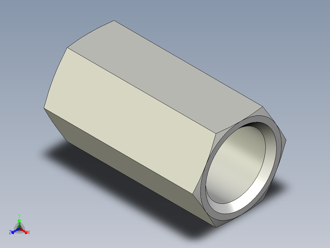 螺母-Nut_M7-15-8-15-15.stp正等轴测图