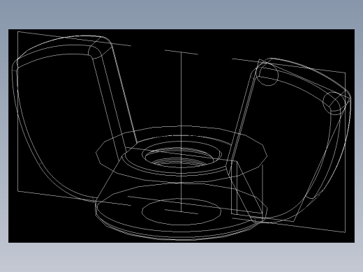 蝶形螺母-WING NUT M6 x 1mm Thread.DWG